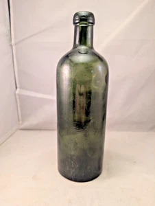 Vintage antike große grüne BITTERQUELE Flasche Hunyadi Janos 9 1/2" Klecksverschluss - Bild 1 von 7