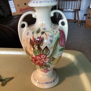 "Florero pintado a mano con patrón de verano Blue Ridge Southern Potteries 7 3/4""" - Imagen 1 de 7