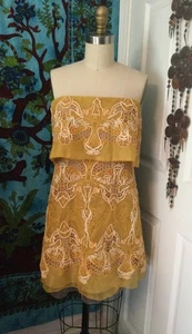 Splendido abito formale *BCBG MAX AZRIA Runway* jacquard 6 strati di seta senza spalline - Foto 1 di 14