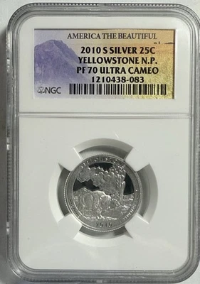 2010-S ATB YELLOWSTONE Silver Quarter NGC PF70 Ultra Cameo - Image 1 of 4