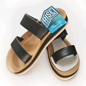 New Cobians Womens 10 Vira Rise Black Strap Sandals High Wedge Euro 41 - Picture 1 of 7