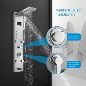 LED Duschpaneel Edelstahl Duschset Regendusche Duscharmatur Duschsäule - Bild 1 von 12