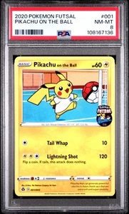 2020 Futsal Pikachu On the Ball #001 PSA 8 Graded Card - Picture 1 of 1