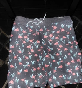 Rip Curl Board Swim Trunks Boys Youth 28 Black Pink Flamingo 8" Inseam Lay Days - Picture 1 of 8