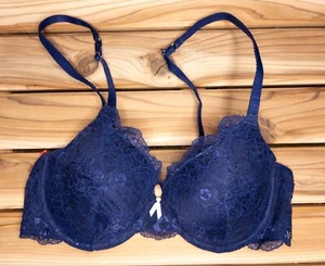 EUC 34C Navy Lace Lightly Padded Bra by Scandale - Picture 1 of 3