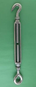 Stainless Steel 316 M10 Turnbuckle Hook and Eye 10mm Marine Grade - Picture 1 of 6