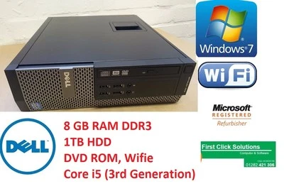 Dell OptiPlex 7010 SFF Intel Core i5-3rd Generation 8GB 1000GB, DVD ROM Win 7 - Image 1 of 4