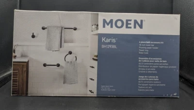 Moen - Karis - BH1293BL - Kit de accesorios de baño - 4 piezas - Negro mate - Nueva caja abierta Foto 1 de 4