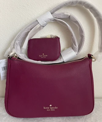 NWT KATE SPADE Rosie Shoulder Crossbody Leather Bag $399 Dark Raspberry - Image 1 of 4