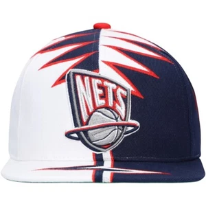 New Jersey Nets Mitchell & Ness Hardwood Classics Shockwave Snapback Hat (White) - Picture 1 of 5