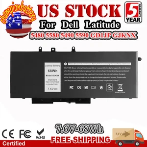 10PC GD1JP GJKNX Battery for Dell LATITUDE 5480 5580 5490 5590 E5280 E5288 E5480 - Picture 1 of 12