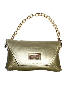 Lori Greiner Women's Mini Handbag Gold Polyester Gold Chain Handle NEW No Tags - Picture 1 of 9