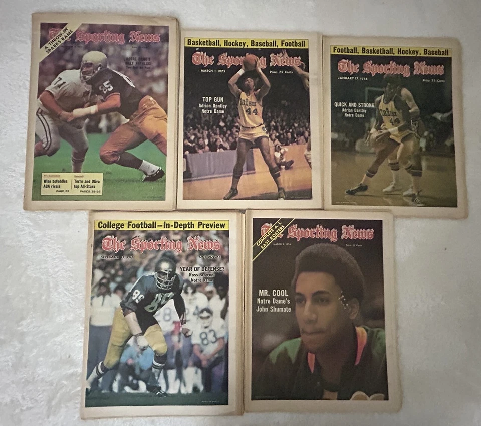 1974 Sporting News NOTRE DAME Fighting IRISH John SHUMATE Mr Cool NO LABEL  - Image 1 of 1