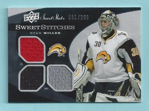 2007-08 Sweet Shot Sweet Stitches Triples #SSTRM Ryan Miller  #081/299