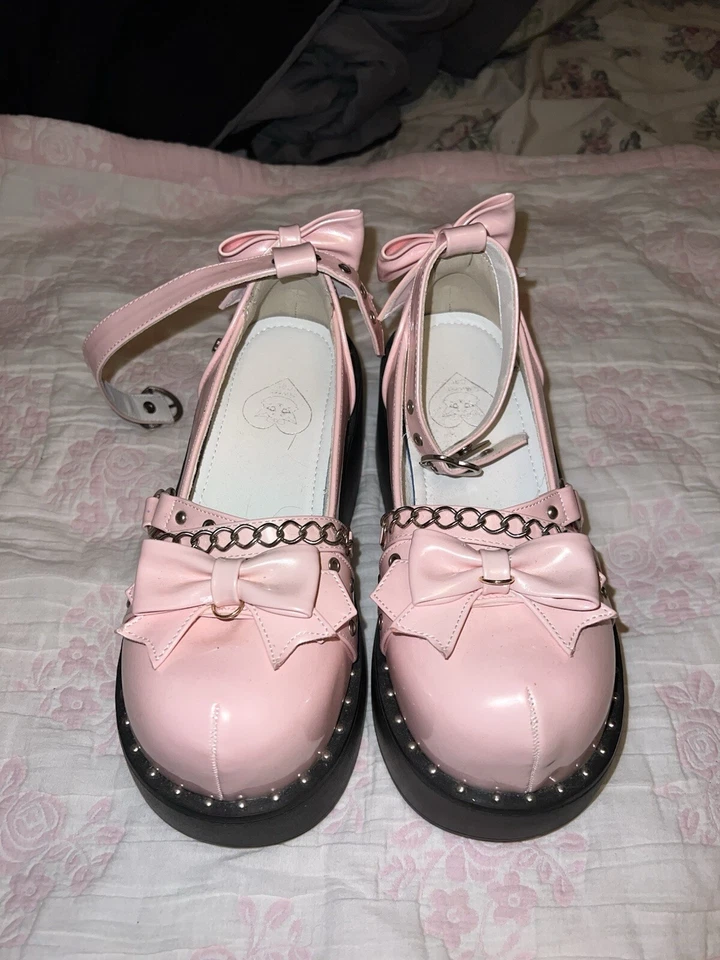 Plataformas góticas Kawaii rosa, talla 6  Foto 1 de 4
