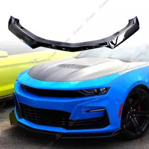 Fits 16-24 Chevy Camaro 1LE Style Gloss Black Front Bumper Lip Splitter ABS - Picture 1 of 10