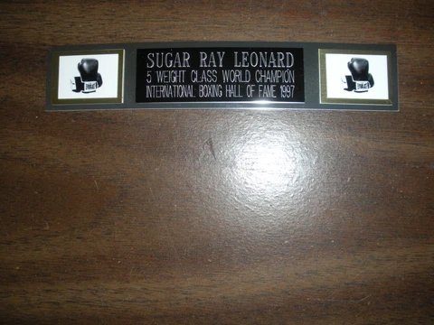 SUGAR RAY LEONARD (BOXING) NAMEPLATE FOR SIGNED GLOVES/TRUNKS/PHOTO DISPLAY Cover