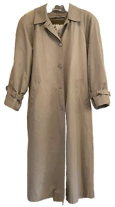 Misty Harbor Women's Full Length Trench Coat Khaki/Tan Size 14 Petite Vintage - Picture 1 of 14