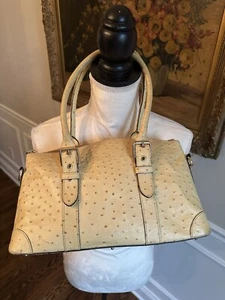 Rare Vintage Purse Dooney & and Bourke Tan Ostrich Leather Handbag - Picture 1 of 24