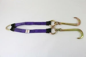 Towing V Bridle Purple DW, 2 inch x 24 inch with 15 inch Forged J Hook - Bild 1 von 3