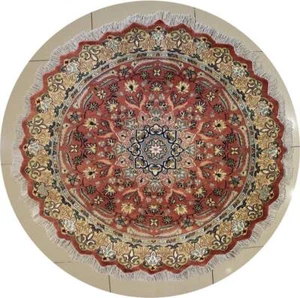 Rugstc 5x5 Pak Persiann Red Area Rug, Hand-Knotted,Floral with Silk/Wool Pile - Picture 1 of 5