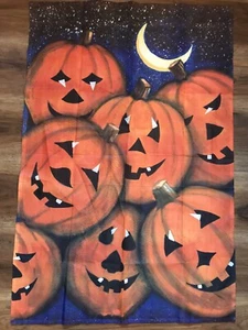 Flag Halloween Pumpkin Fall Orange Night Moon Nylon 25x36 (1T3) - Picture 1 of 4