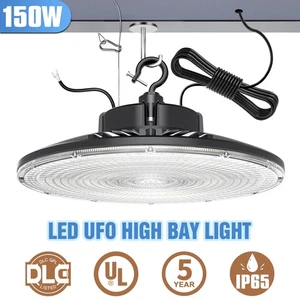150W LED UFO Light Fixture 5000K for Warehouse Garage Workshop High Bay Ceiling - Picture 1 of 12