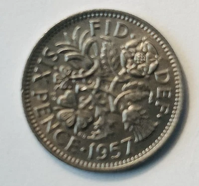 1957 Great Britain Sixpence Coin. High Grade. Combined Shipping - Image 1 of 2