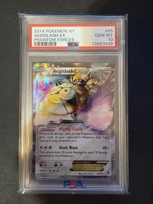 2014 Pokemon XY #65 Aegislash EX Phantom Forces PSA 10 - Image 1 of 2