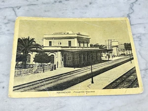 VECCHIA CARTOLINA SQUINZANO-PROSPETTO STAZIONE OLD POSTCARD - Bild 1 von 2