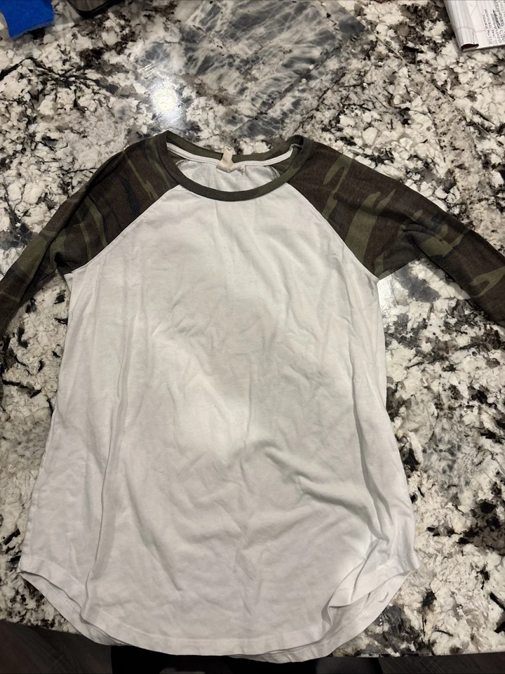 White and Green Camo Shirt Women's - Image 1 of 1