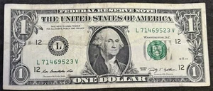 2009 San Francisco $1 Bill Fancy Ladder 1,2,3,4,5,6,7, ,9 All Unique Numbers  - Picture 1 of 2