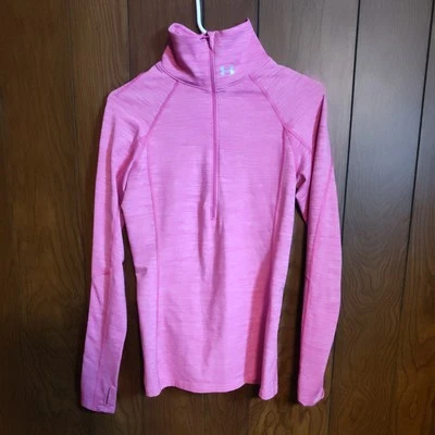 Under Armour Pullover 1/4 Zip Pink Cold Gear Thumbhole Long Sleeve size SM - Image 1 of 4