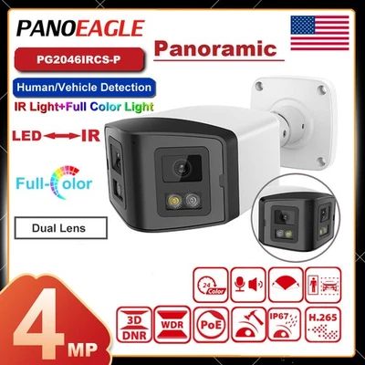 Panoeagle Dual Lens 170° Panoramic 4MP IR Full Color IP Camera 2-Way Audio CCTV