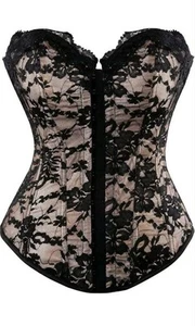 Womens Gold Corset with Black Lace Overlay - Size 8-10 - NEW - Aussie Seller - Picture 1 of 6