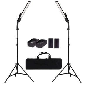 Battery Powered LED Video Light Dimmable 2800-5500K Portable Photography Kit New - Picture 1 of 3