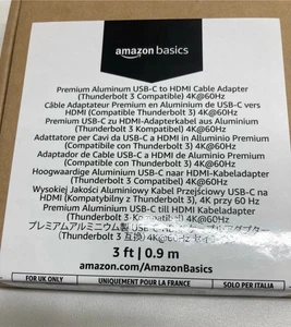 Amazon Basics Premium Aluminum USB-C to HDMI Cable Adapter Thunderbolt 3 (CG-12) - Picture 1 of 4