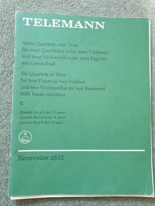 TELEMANN 6 quartets or trios for 2 flutes/violins and 2 'cellos/bass Sheet music - Picture 1 of 2