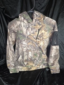 Realtree Fleece Pullover Hoodie Zipper Pocket Sleeve Pocket Kids Large 10/12 - Picture 1 of 7