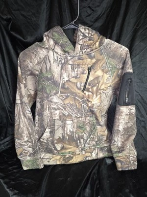 Realtree 抓绒套衫连帽拉链口袋袖口袋儿童大号 10/12 — 第 1/4 张图片