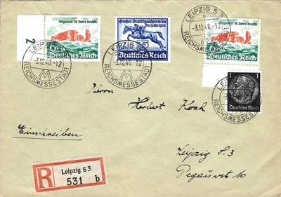Segunda Guerra Mundial Tercer Reich alemán usado de cubierta registrada 1940 Foto 1 de 2