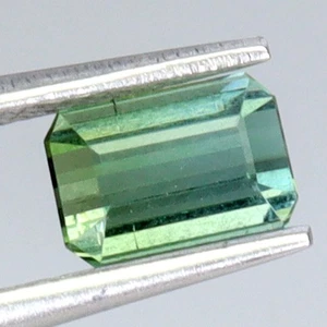 Achteckschliff natürlicher bläulich grüner Turmalin Mosambik 1,18ct 6x4mm Edelstein - Bild 1 von 14