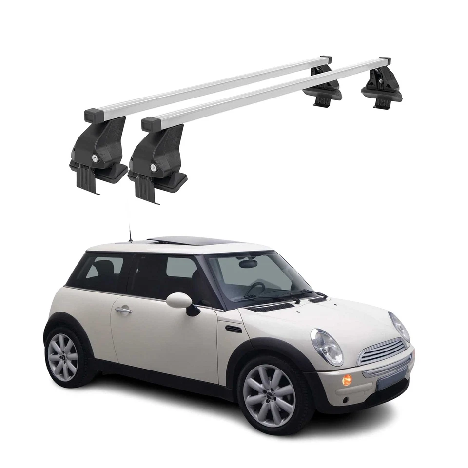 For 2001-2013 Mini Cooper Hatchback Smooth Roof Racks Cross Bars Carrier Gray 2X - Image 1 of 4