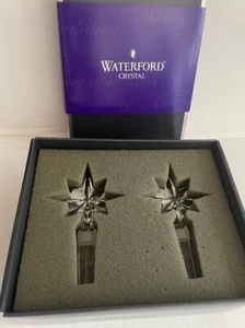 NEW WATERFORD  Set Crystal Star Congratulation Bottle Stoppers Original Box - Picture 1 of 8