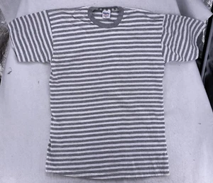 Volunteer Knit Shirt Mens XL Gray White Stripes 1990’s Made in USA T-Shirt - Picture 1 of 10