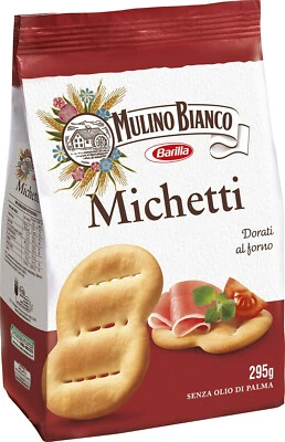 BARILLA MULINO BIANCO MICHETTI CRACKERS DORATI AL FORNO PANE CROCCANTE SNACK VEGANO 280g