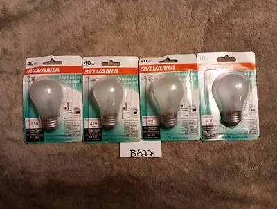 4 40W Sylvania Appliance/Fan Light bulbs Frosted A15 Anti-Vibration  - Image 1 of 3