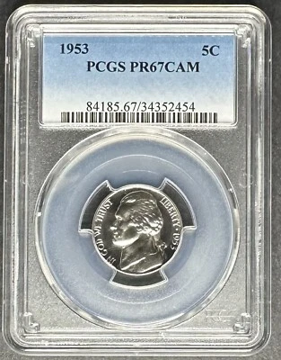 1953 Proof Jefferson Nickel PCGS PR-67 CAM, Buy 3 Items, Get $5 Off!! - Image 1 of 2