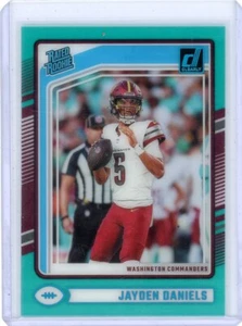 2024 Panini Clearly Donruss Jayden Daniels Teal SP Rated Rookie Commanders RC - Picture 1 of 2