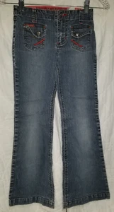 Vintage Mudd Jeans Girls 8 Reg Blue Denim 90s Y2k Bell Bottoms Flare - Picture 1 of 9